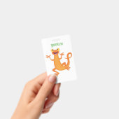 Cute happy orange dancing newt ausweis (Handheld)