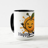 Cute Happy Orange Fruit Character 🍊 Tasse (Vorderseite Links)
