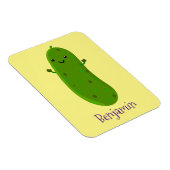 Cute happy pickle cartoon illustration magnet (Rechte Seite)
