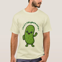 Cute Happy Pickle Kawaii Cartoon - Personalizable T-Shirt