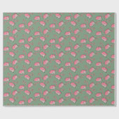 Cute Happy Pink Hedgehog Geschenkpapier (Flach)