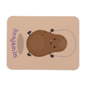 Cute happy potato jumping rope cartoon magnet (Horizontal)