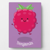 Cute happy raspberry cartoon illustration fotoplatte (Vorderseite)