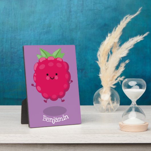 Cute happy raspberry cartoon illustration fotoplatte (Seite)