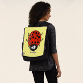 Cute happy red ladybug cartoon illustration rucksack (Ausgewaschen)
