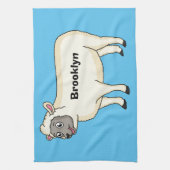 Cute happy sheep cartoon illustration geschirrtuch (Vertikal)