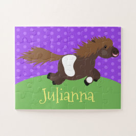 Cute happy Shetland pony cartoon illustration Puzzle