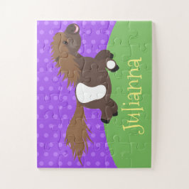 Cute happy Shetland pony cartoon illustration Puzzle