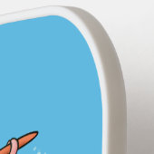 Cute happy shrimp, prawn cartoon pickleball schläger (Linke Seite)