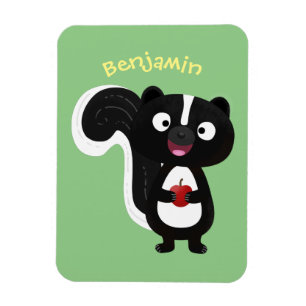 Cute happy skunk cartoon illustration magnet