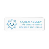 Cute happy snowflake blue white return address (Vorne)