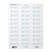 Cute happy snowflake blue white return address (Vorne)