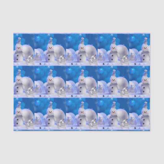 cute happy snowman cropped seidenpapier (Vorderseite)