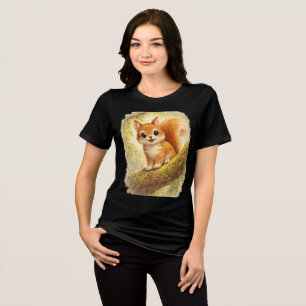 Cute Happy Squirrel Forest Animal Kids T-Shirt Tri-Blend Shirt