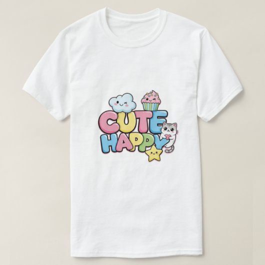 Cute Happy. T-Shirt (Design vorne)