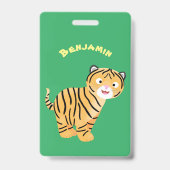 Cute happy tiger cub cartoon ausweis (Rückseite)