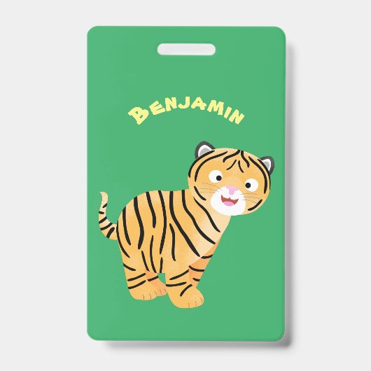 Cute happy tiger cub cartoon ausweis (Vorderseite)