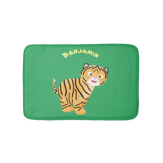 Cute happy tiger cub cartoon badematte (Vorderseite)