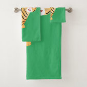 Cute happy tiger cub cartoon badhandtuch set (Insitu)