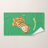 Cute happy tiger cub cartoon badhandtuch set (Handtuch)