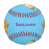 Cute happy tiger cub cartoon baseball (Rückseite)