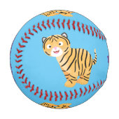 Cute happy tiger cub cartoon baseball (Vorderseite Links)