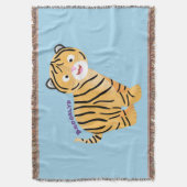 Cute happy tiger cub cartoon decke (Vorderseite Vertikal)
