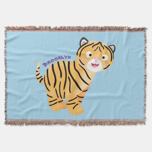 Cute happy tiger cub cartoon decke (Vorderseite)