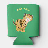 Cute happy tiger cub cartoon dosenkühler (Rückseite)