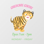 Cute happy tiger cub cartoon fensteraufkleber (Blatt)