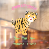 Cute happy tiger cub cartoon fensteraufkleber (Blatt 2)