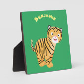 Cute happy tiger cub cartoon fotoplatte (Vorderseite)