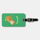 Cute happy tiger cub cartoon gepäckanhänger (Vorderseite horizontal)