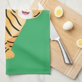 Cute happy tiger cub cartoon geschirrtuch (Viertel Falte)