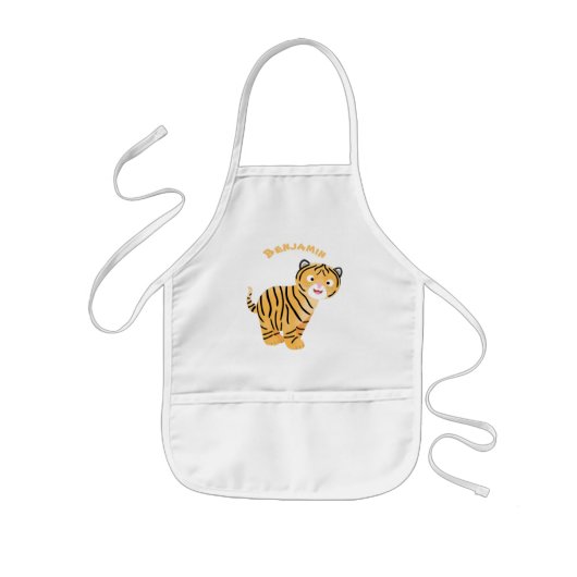 Cute happy tiger cub cartoon kinderschürze (Vorne)
