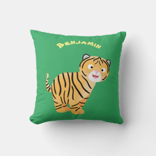 Cute happy tiger cub cartoon kissen