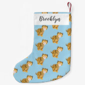 Cute happy tiger cub cartoon kleiner weihnachtsstrumpf (Rückseite)