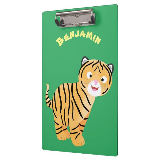 Cute happy tiger cub cartoon klemmbrett (Links)
