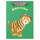 Cute happy tiger cub cartoon klemmbrett (Vorderseite)