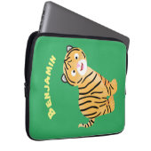 Cute happy tiger cub cartoon laptopschutzhülle (Vorne Rechts)