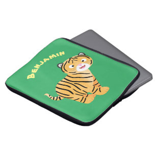 Cute happy tiger cub cartoon laptopschutzhülle