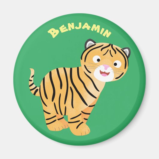 Cute happy tiger cub cartoon magnet (Vorne)