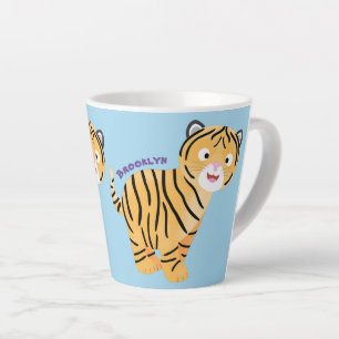 Cute happy tiger cub cartoon milchtasse