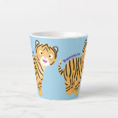 Cute happy tiger cub cartoon milchtasse (Vorderseite)