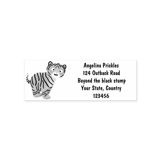 Cute happy tiger cub cartoon permastempel (Design)