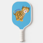 Cute happy tiger cub cartoon pickleball schläger (Vorderseite)