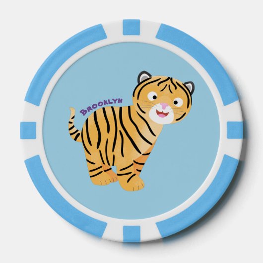 Cute happy tiger cub cartoon pokerchips (Vorderseite)