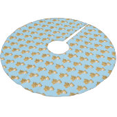 Cute happy tiger cub cartoon polyester weihnachtsbaumdecke (Schrägansicht)
