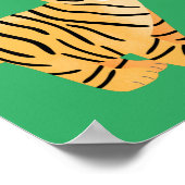 Cute happy tiger cub cartoon poster (Ecke)