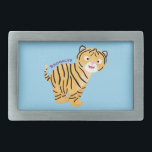 Cute happy tiger cub cartoon rechteckige gürtelschnalle<br><div class="desc">Dieser niedliche Tigerjunge ist auf dem Knurren! Gezeichnet in lustiger Cartoon-Illustration Stil für Dschungelspass!</div>